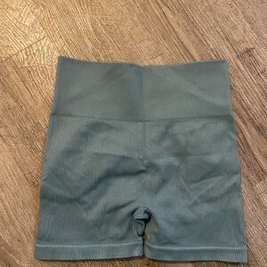 High-Waisted Ribbed Athletic Shorts